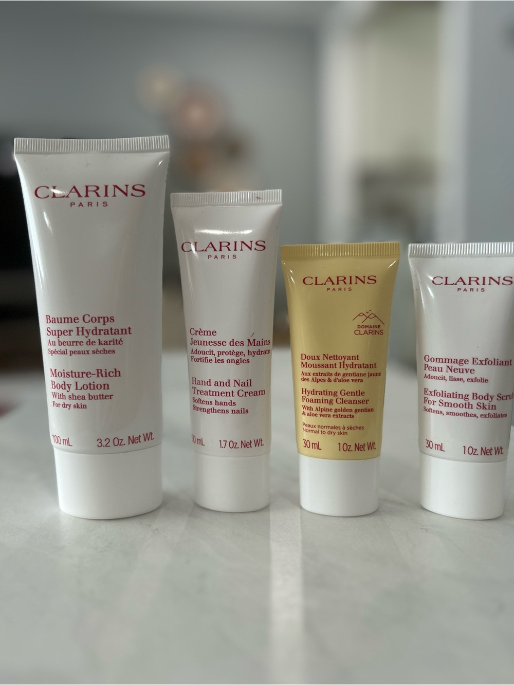 Clarins White and Yellow Travel Skincare Set